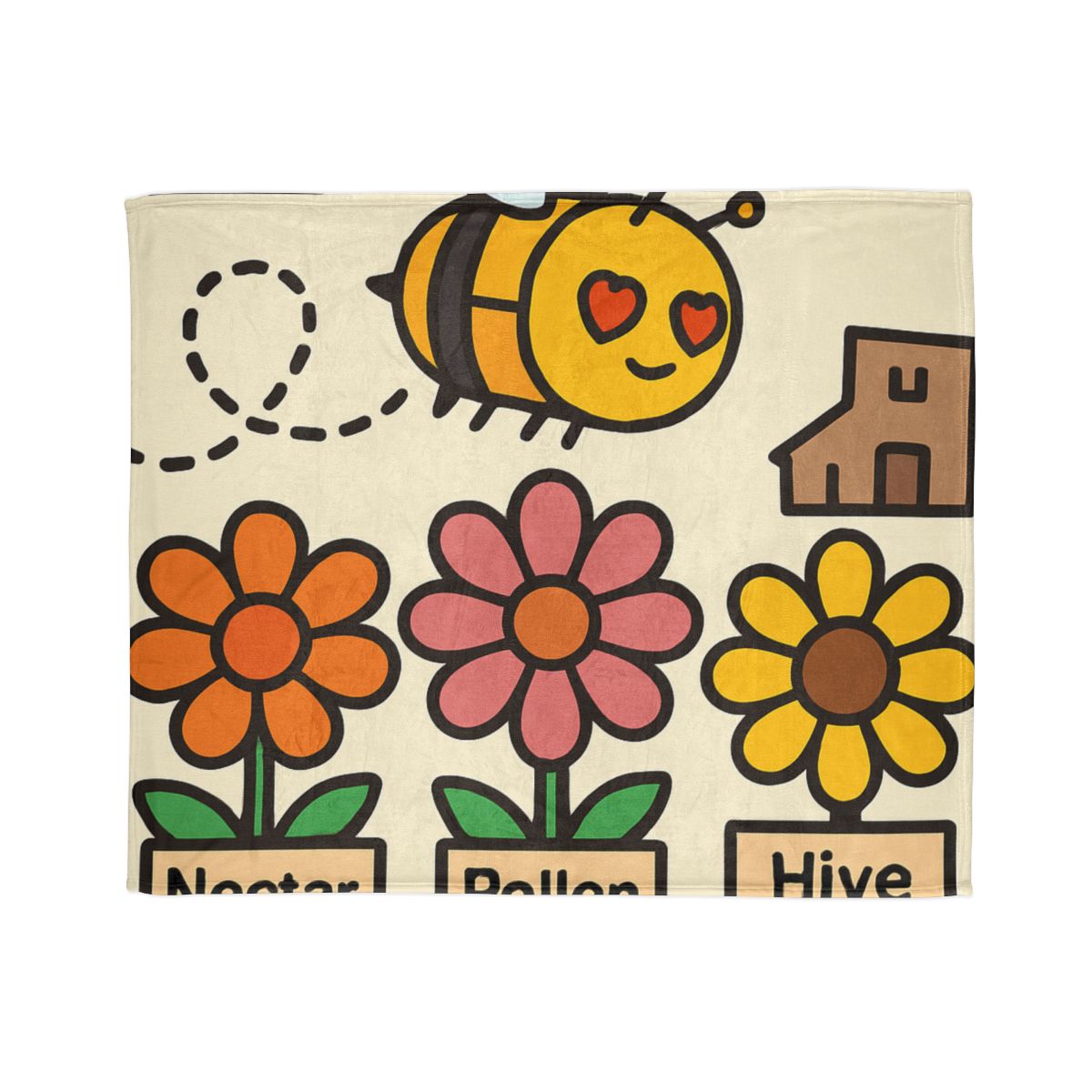 Robot Bee Pollination Map decorative home blankets