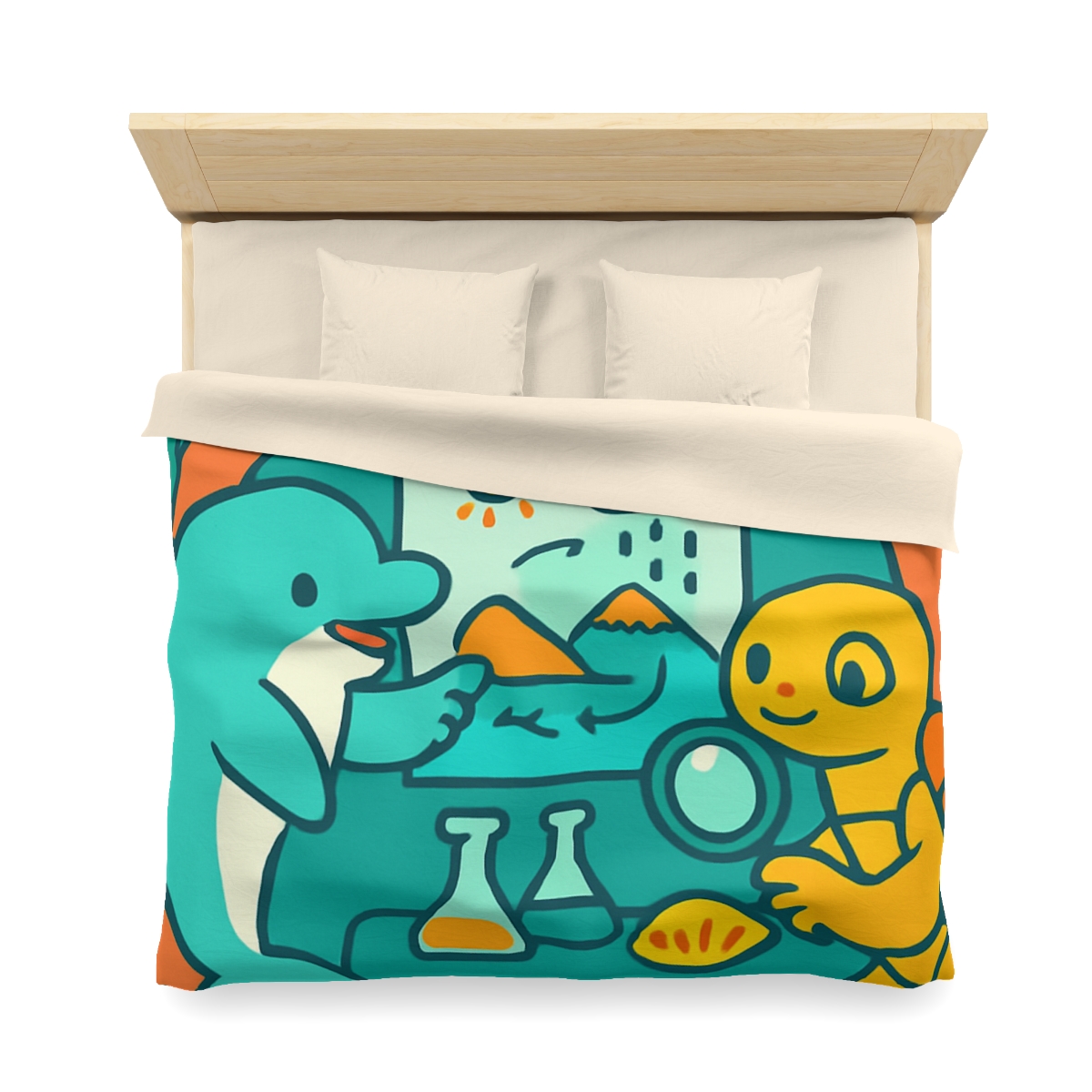 Coral Reef Science Lab designer printed duvets