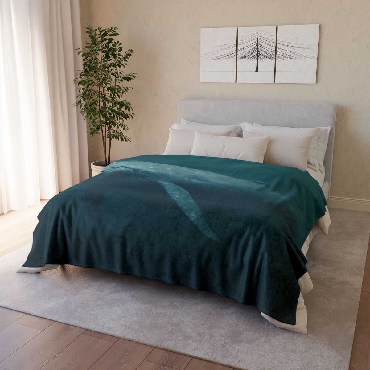 Ocean Song Blue Whale stylish throw blankets