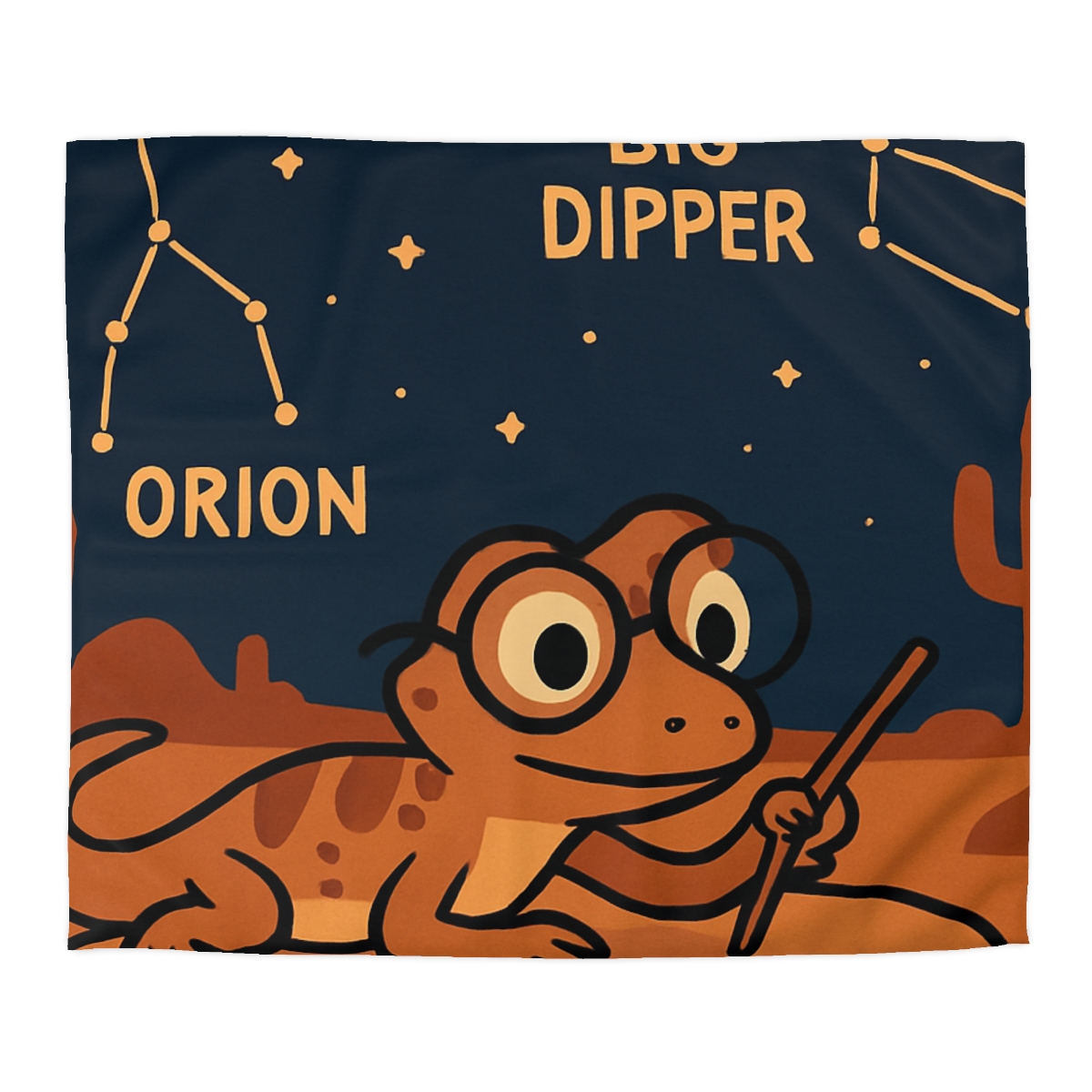 Stargazing Lizard Desert Camp personalized bedding duvets