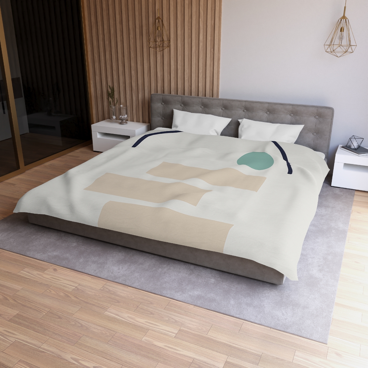 Quiet Arc With Stepped Blocks designer printed duvets