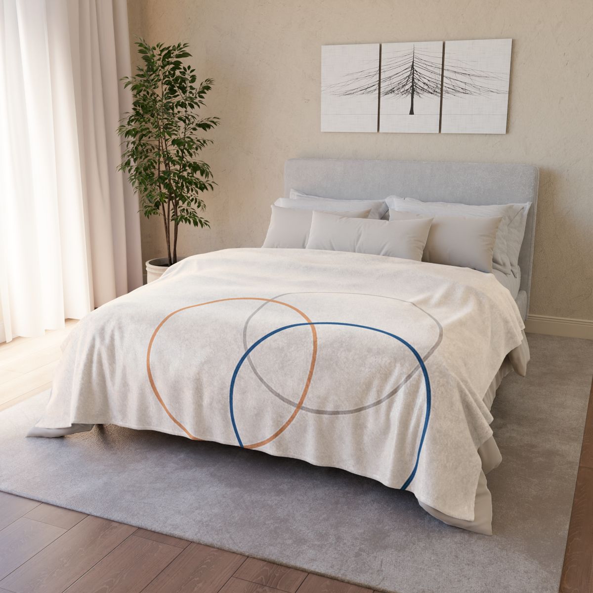 Orbiting Ring Triad trendy patterned blankets