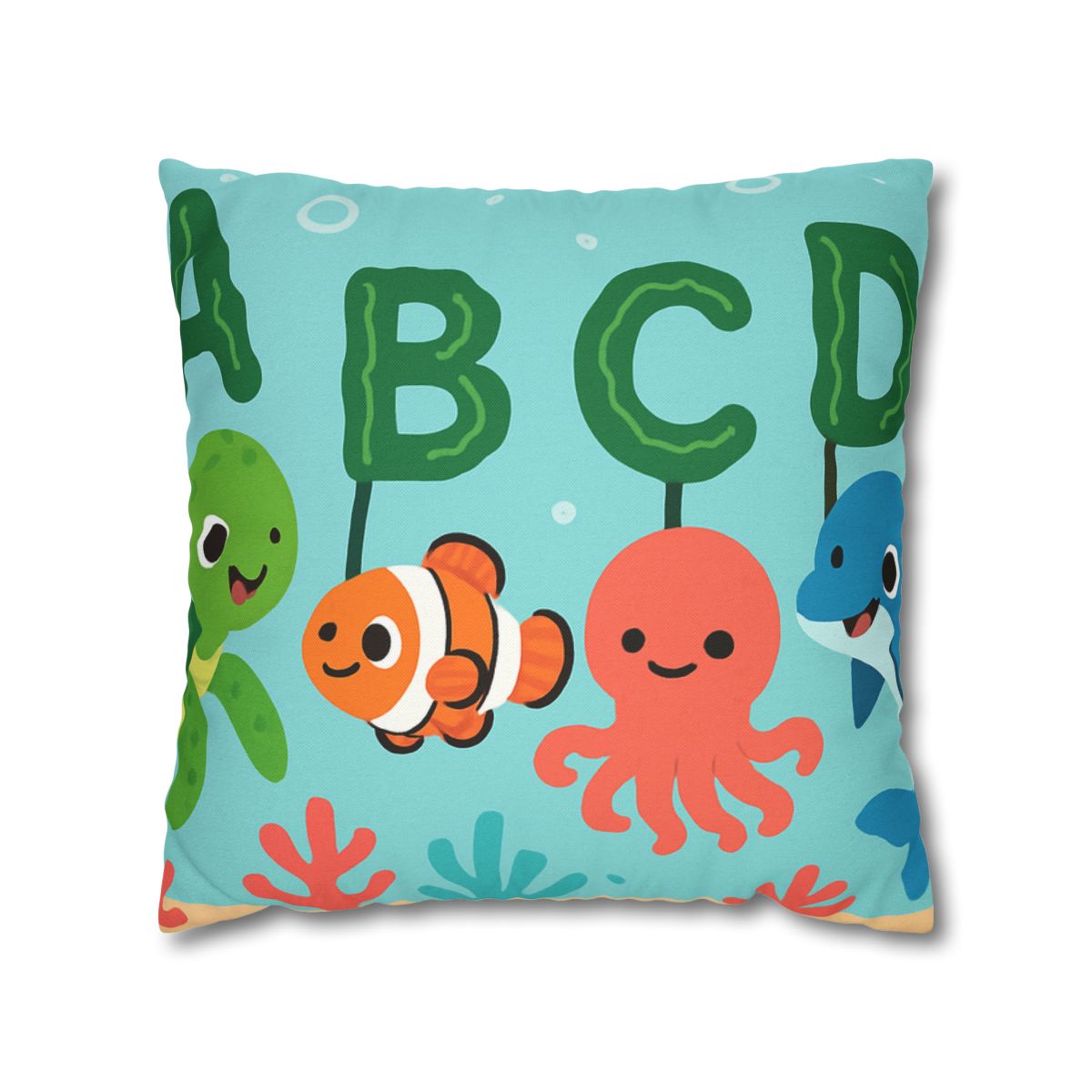 Coral Reef Alphabet Parade soft cotton pillow cases