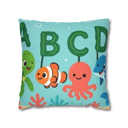 Coral Reef Alphabet Parade soft cotton pillow cases