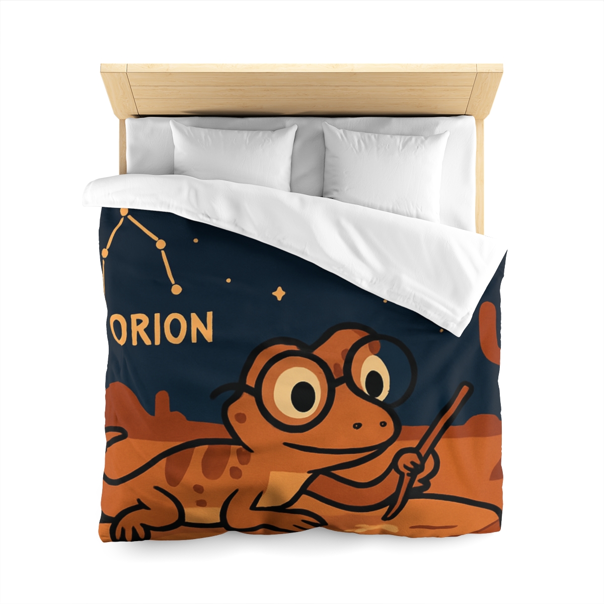 Stargazing Lizard Desert Camp personalized bedding duvets