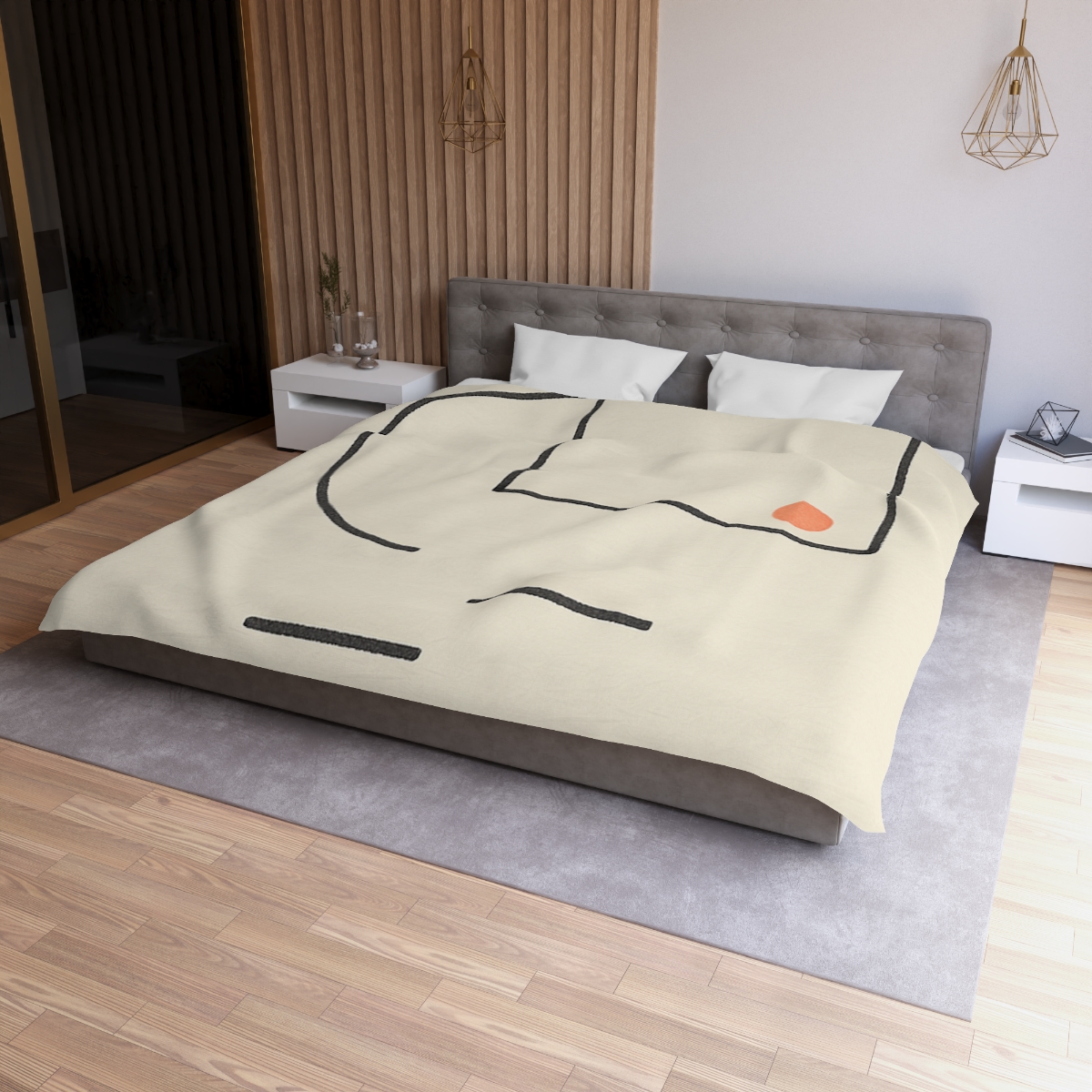 Offset Frame With Leaning Arc personalized bedding duvets