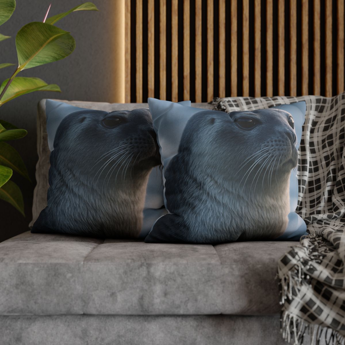 Moonlit Gaze Harp Seal custom pillow cases