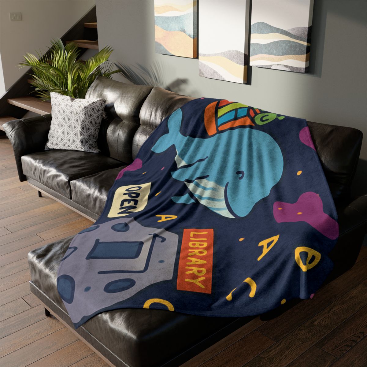 Nebula Library Whale decorative home blankets