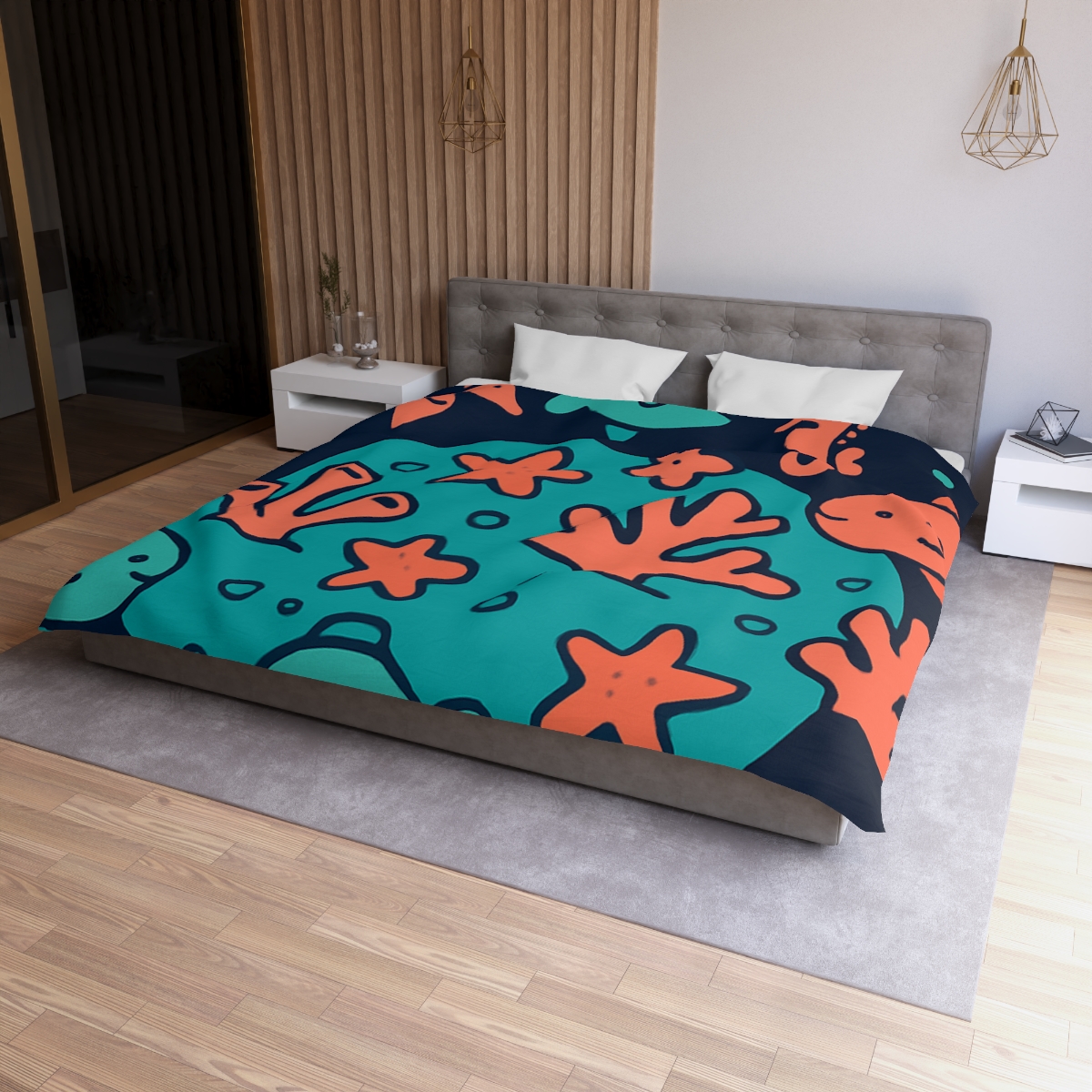 Cosmic Coral Reef Planet custom duvets