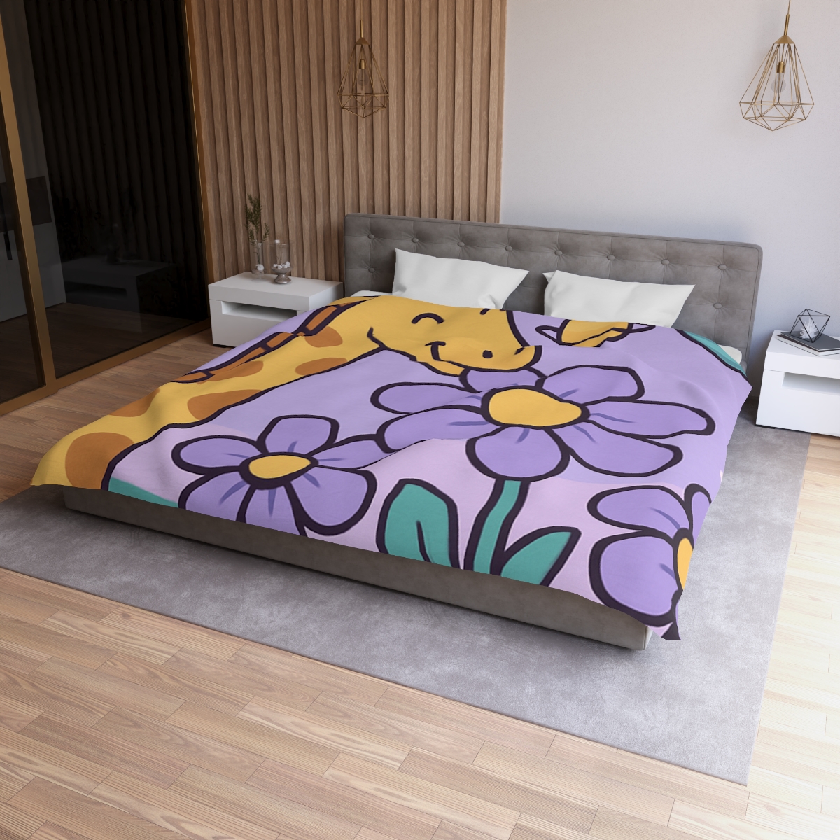 Galaxy Garden Giraffe personalized bedding duvets