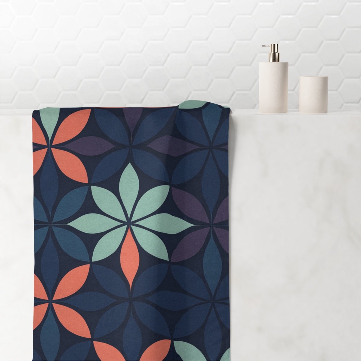Petal Prism Tessellation decorative home towels