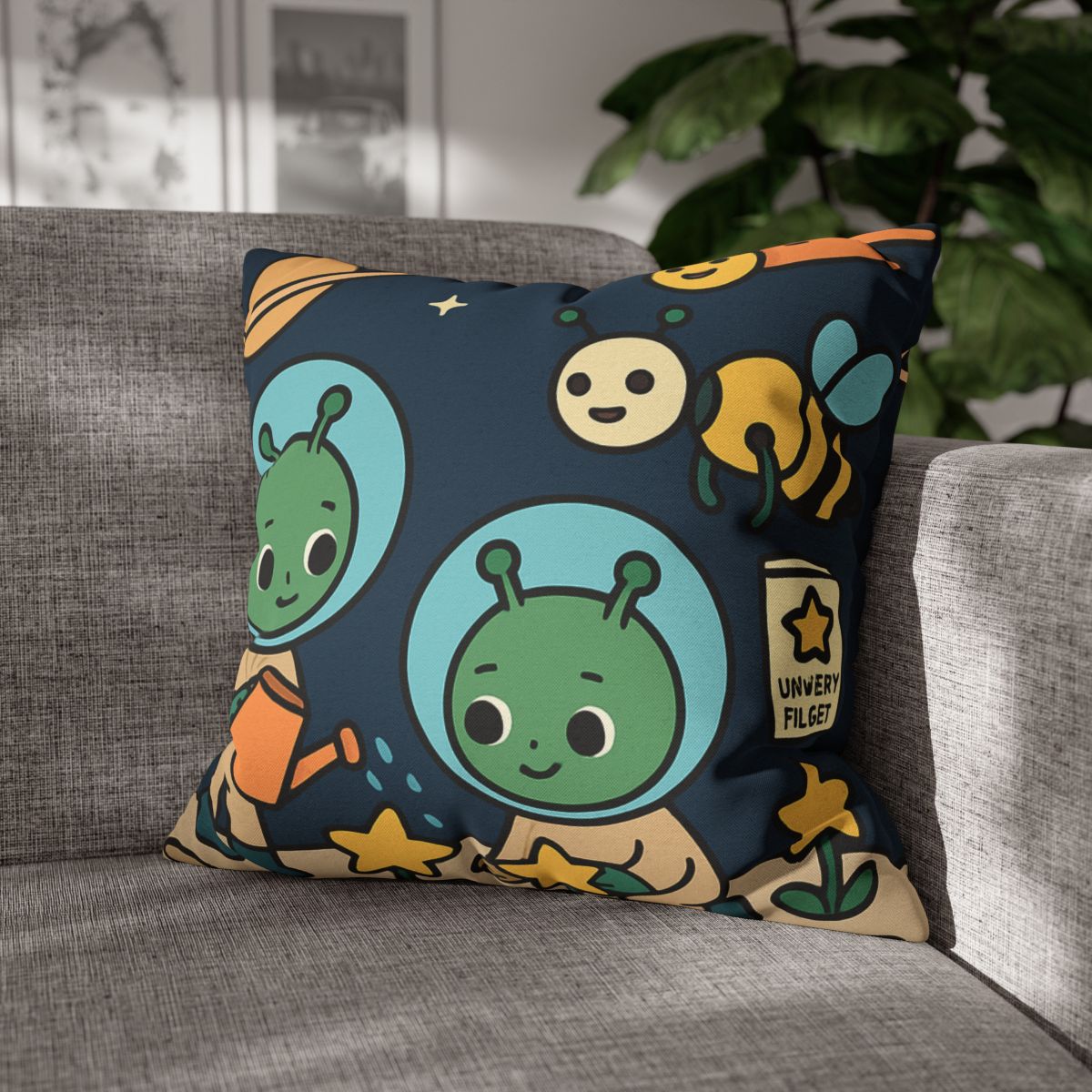 Comet Gardeners On Moon Meadow designer print pillow cases