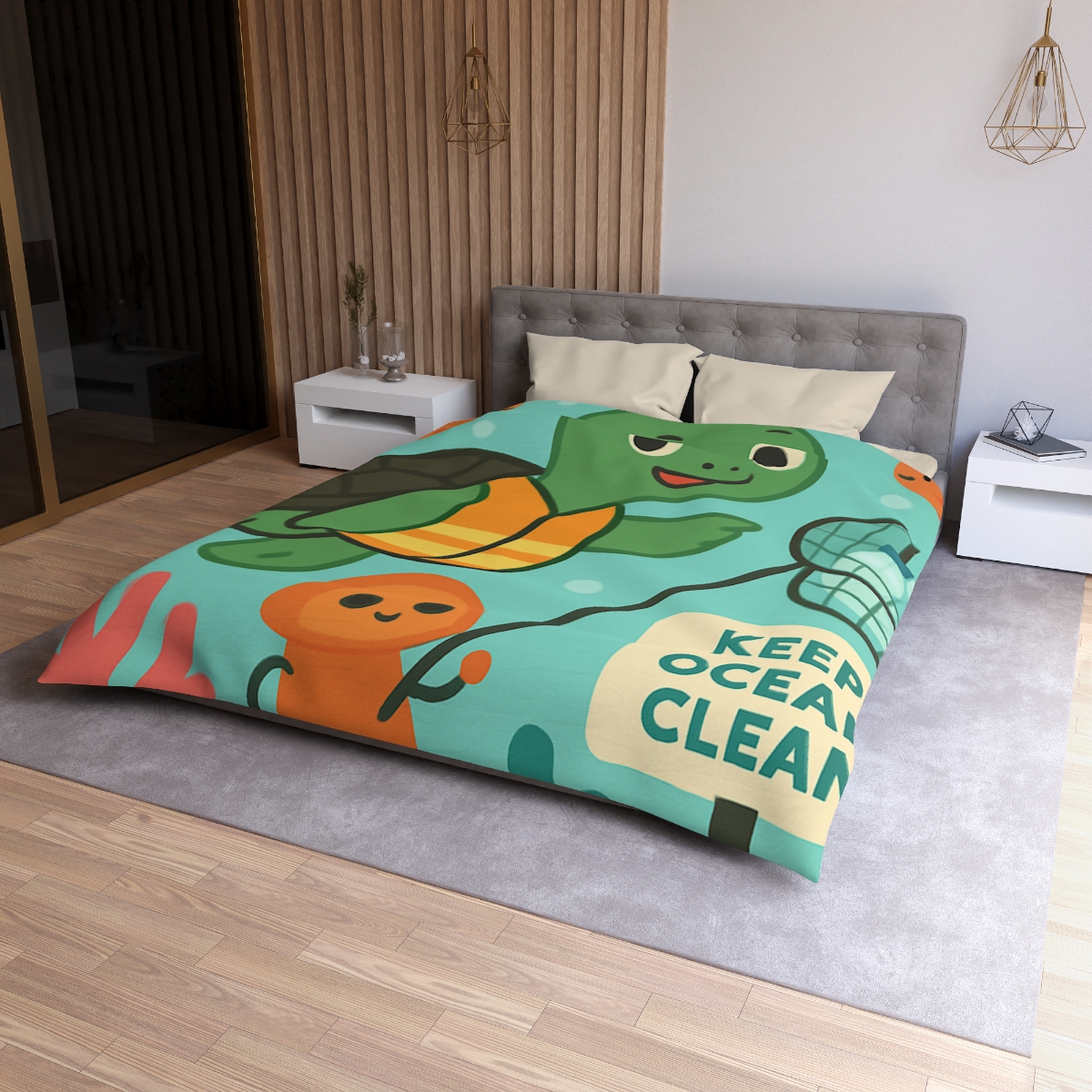 Coral Cleanup Turtle Patrol soft comforter duvets