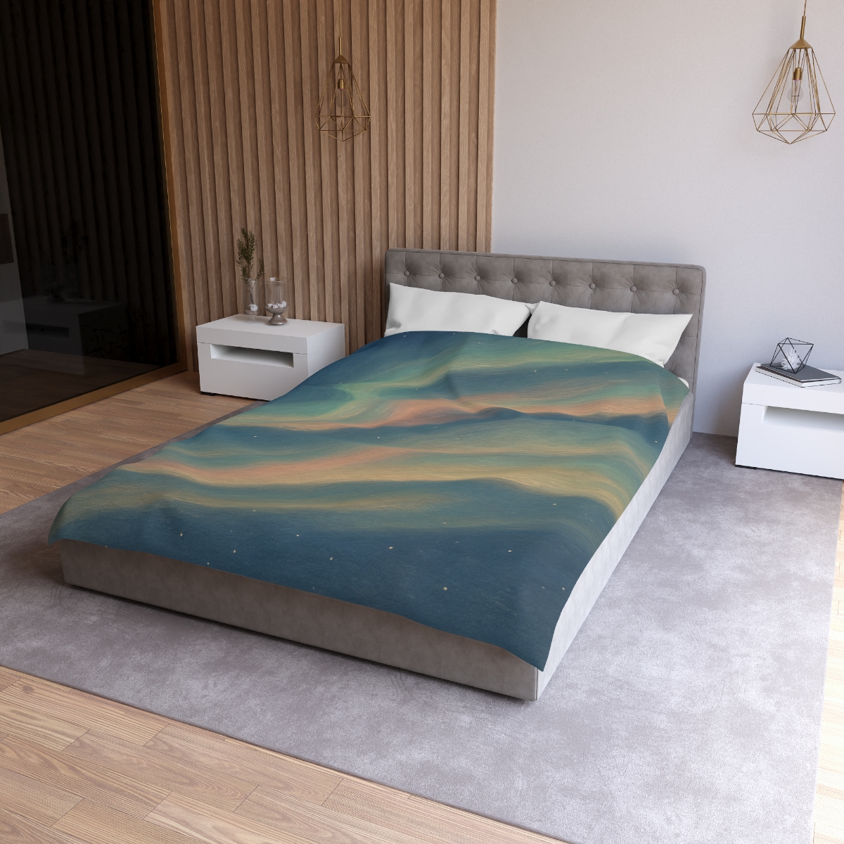 Spectral Aurora Drift personalized bedding duvets