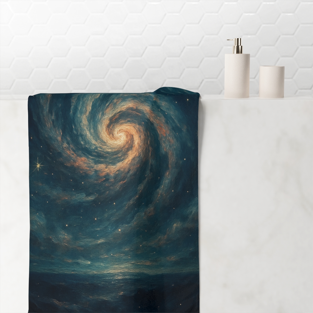 Nebula Bloom Vortex personalized bath towels