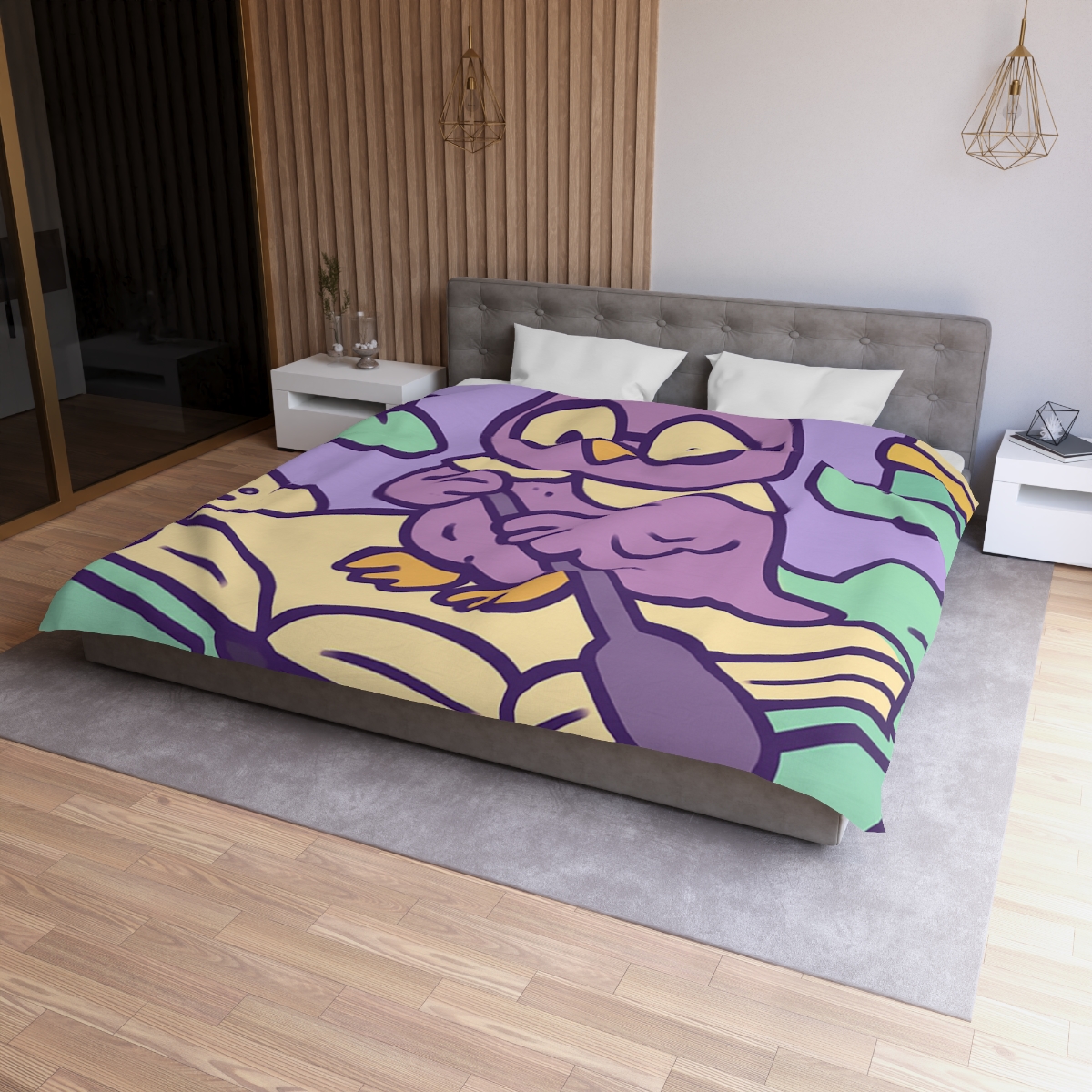 Cloud Library Owl Boat designer printed duvets