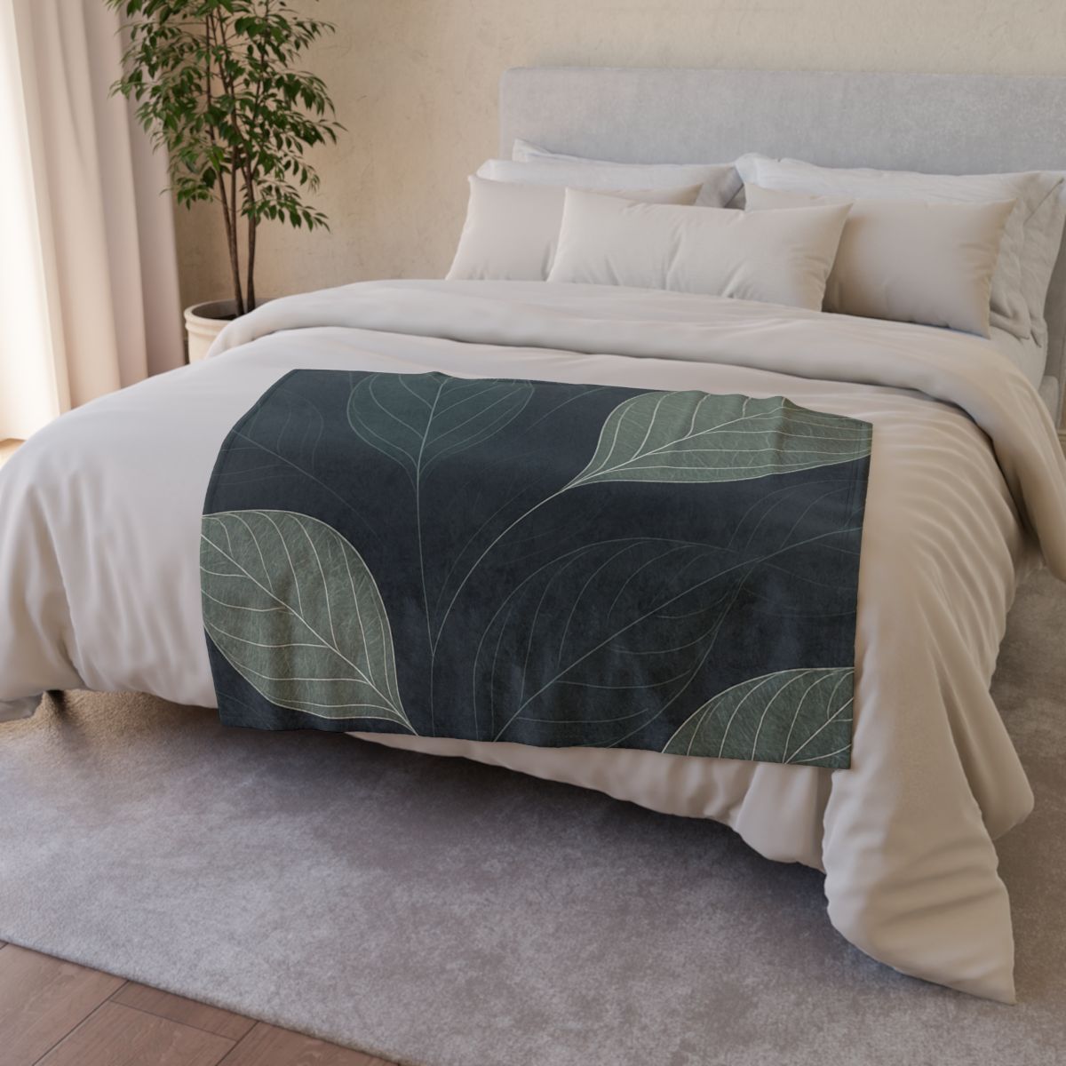 Leaf Vein Circuit Filigree designer printed blankets