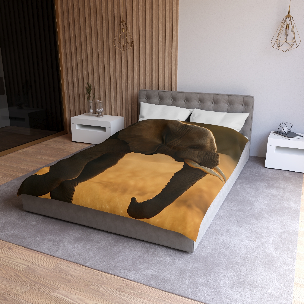 Gilded Horizon African Elephant unique patterned duvets