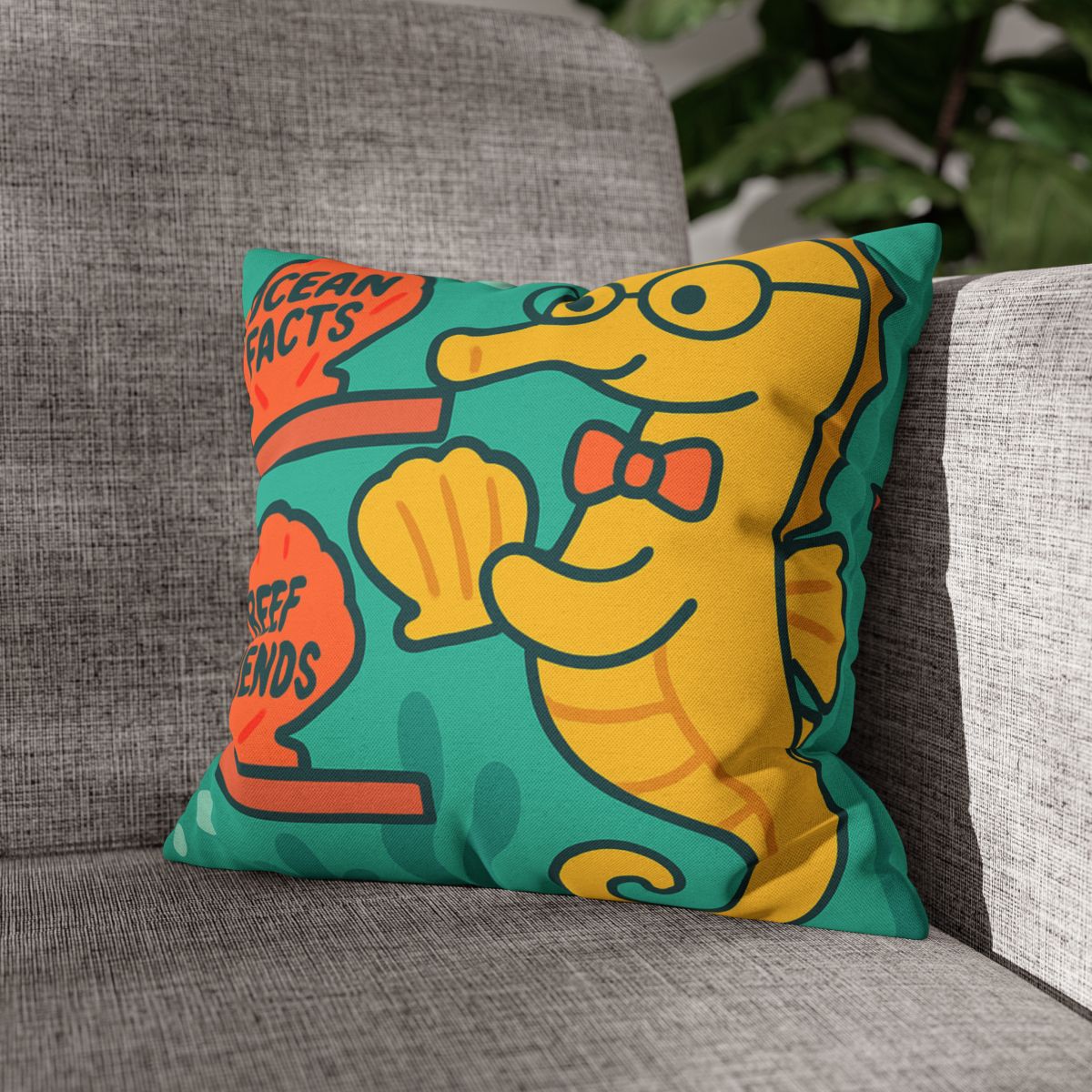 Underwater Library Of The Seahorse Librarian stylish decorative pillowcases