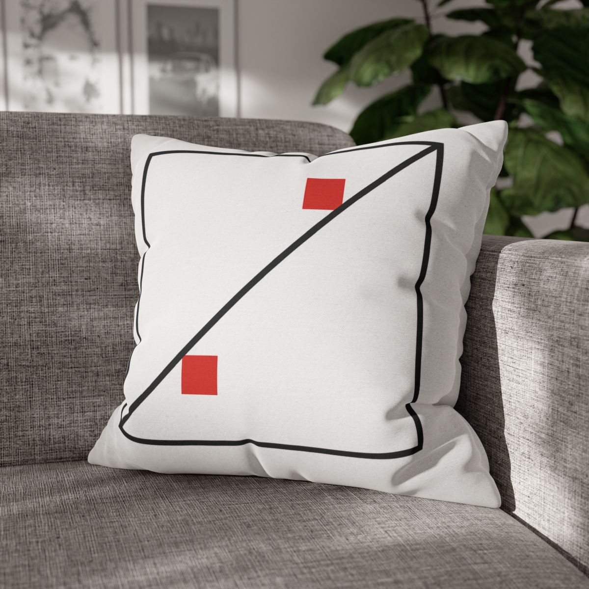 Diagonal Frame Split designer print pillow cases