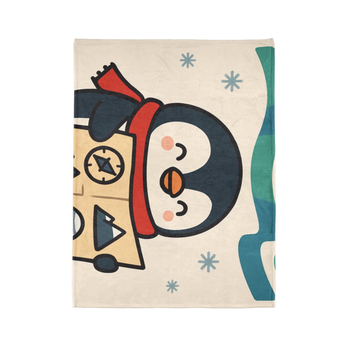 Polar Lights Penguin Map Quest stylish throw blankets