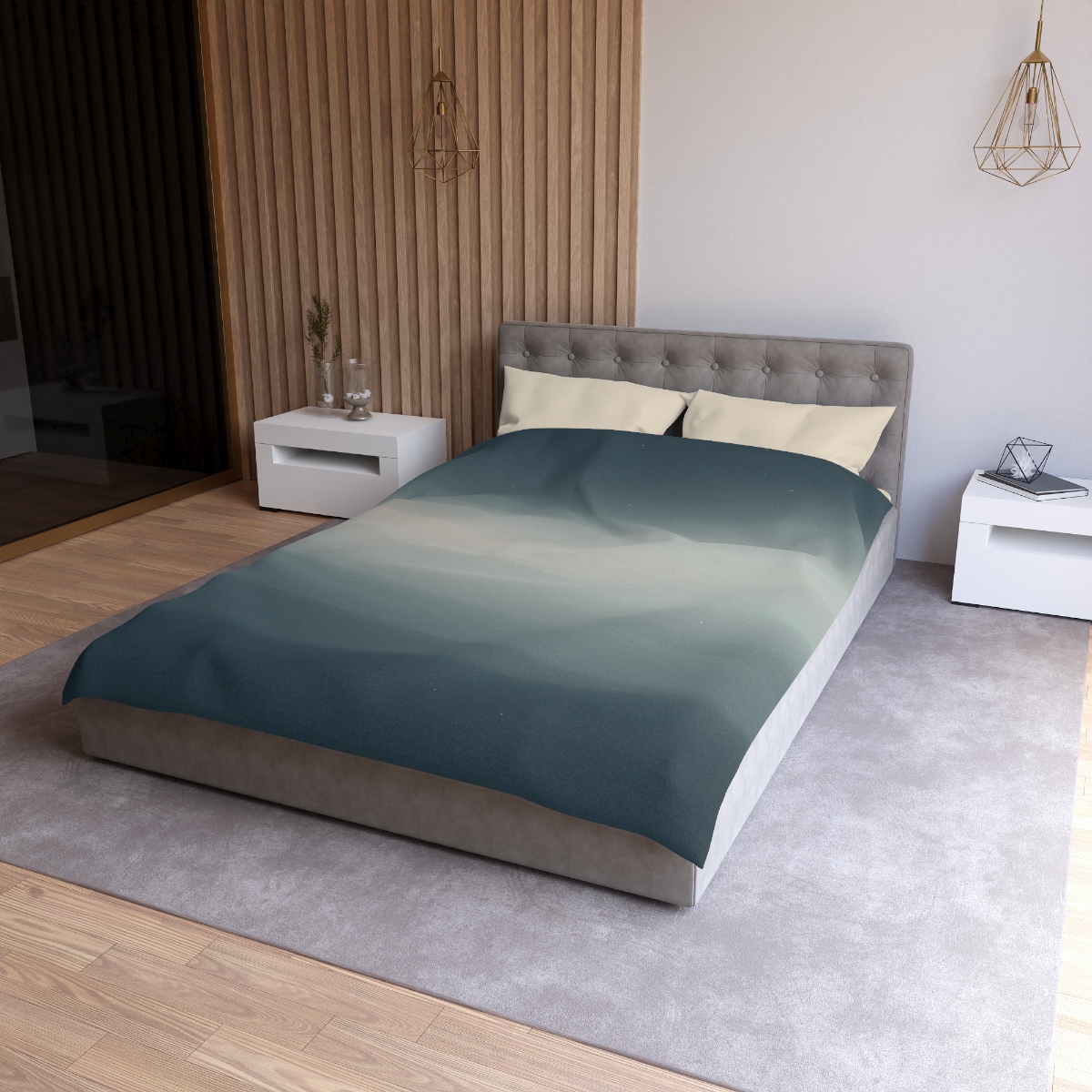 Dark Energy Veil Gradient designer printed duvets