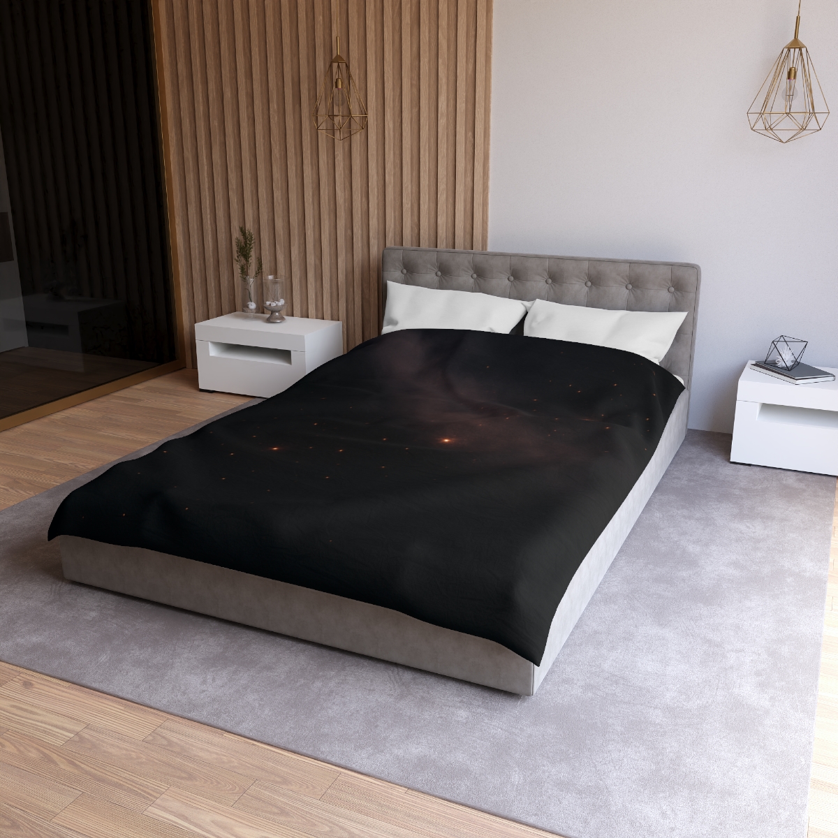 Dark Veil Ember Field designer printed duvets