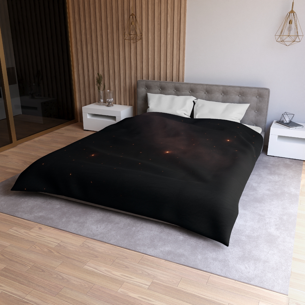 Dark Veil Ember Field designer printed duvets