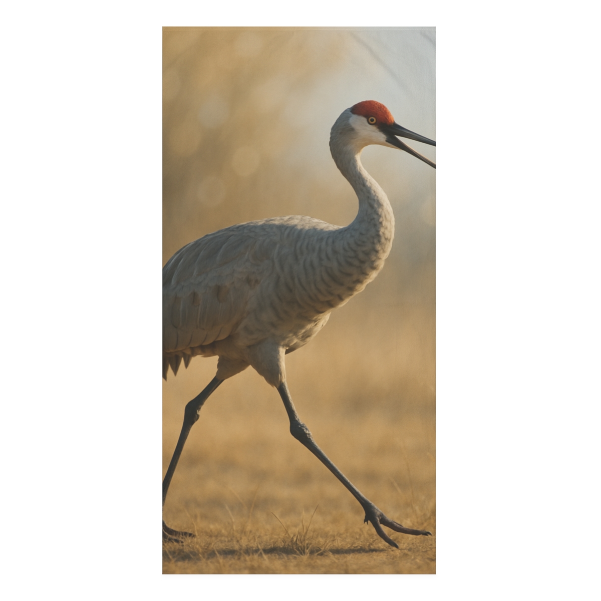 Dawn Call Sandhill Crane personalized bath towels