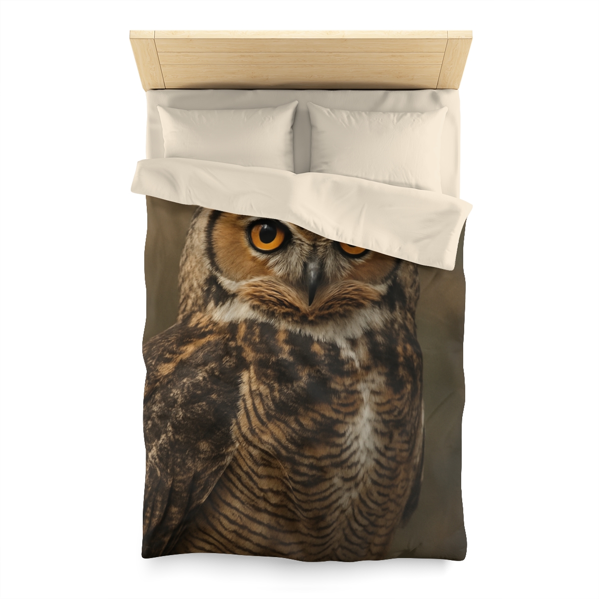 Dawn Listener Great Horned Owl warm winter duvets