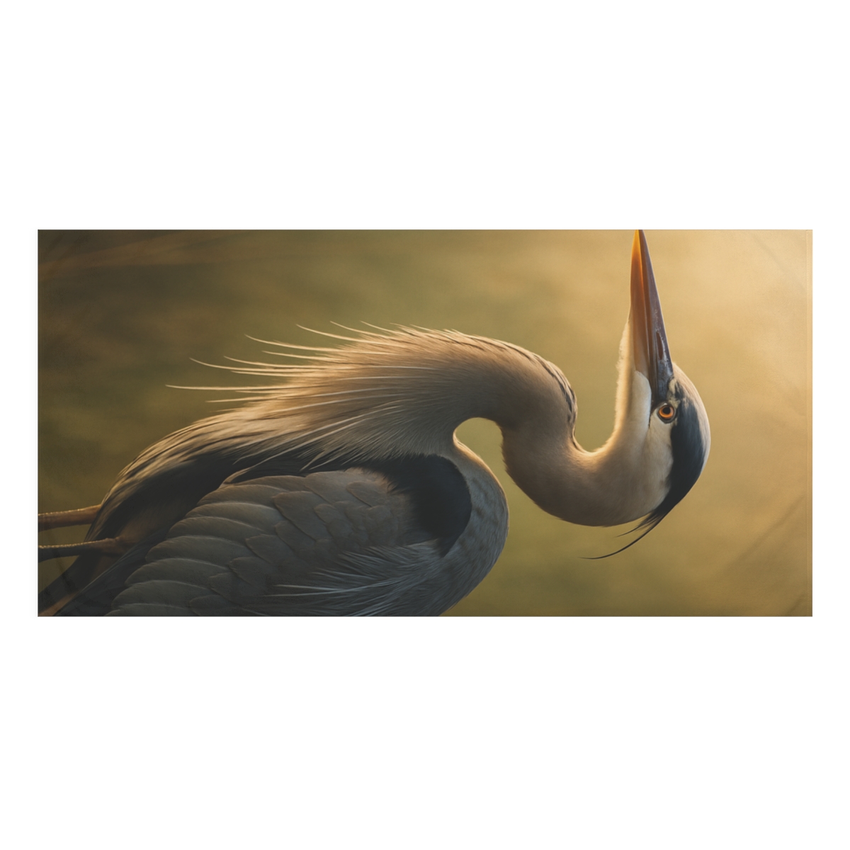 Dawn Poise Great Blue Heron stylish beach towels