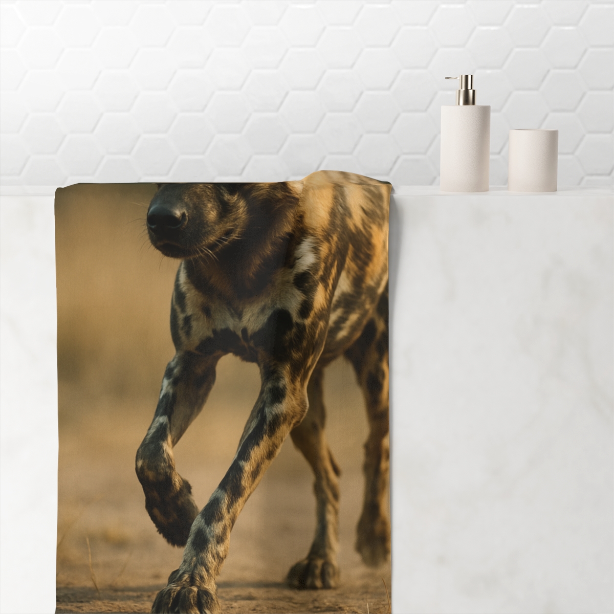 Dawn Run African Wild Dog custom towels