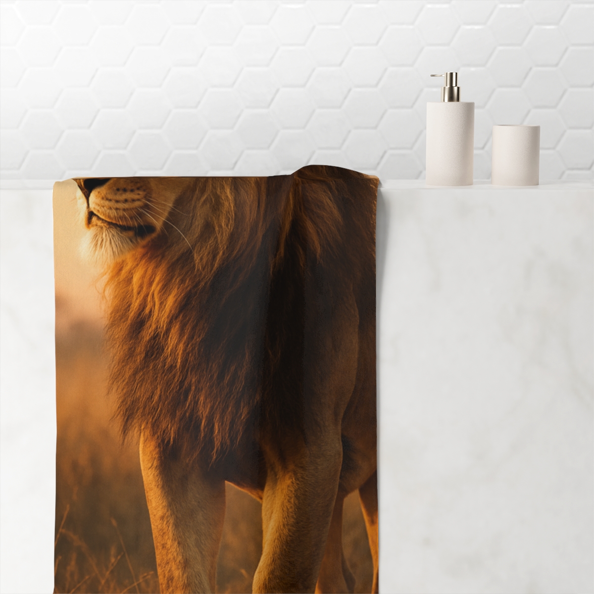 Dawn Sentinel African Lion unique gift towels