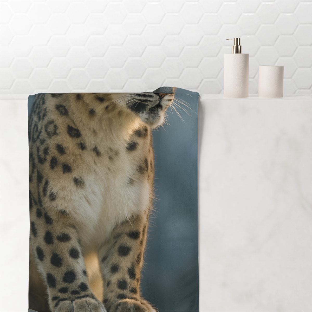 Dawn Sentinel Snow Leopard custom towels