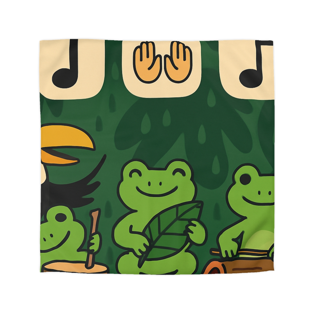 Jungle Rain Rhythm With The Frog Band soft comforter duvets
