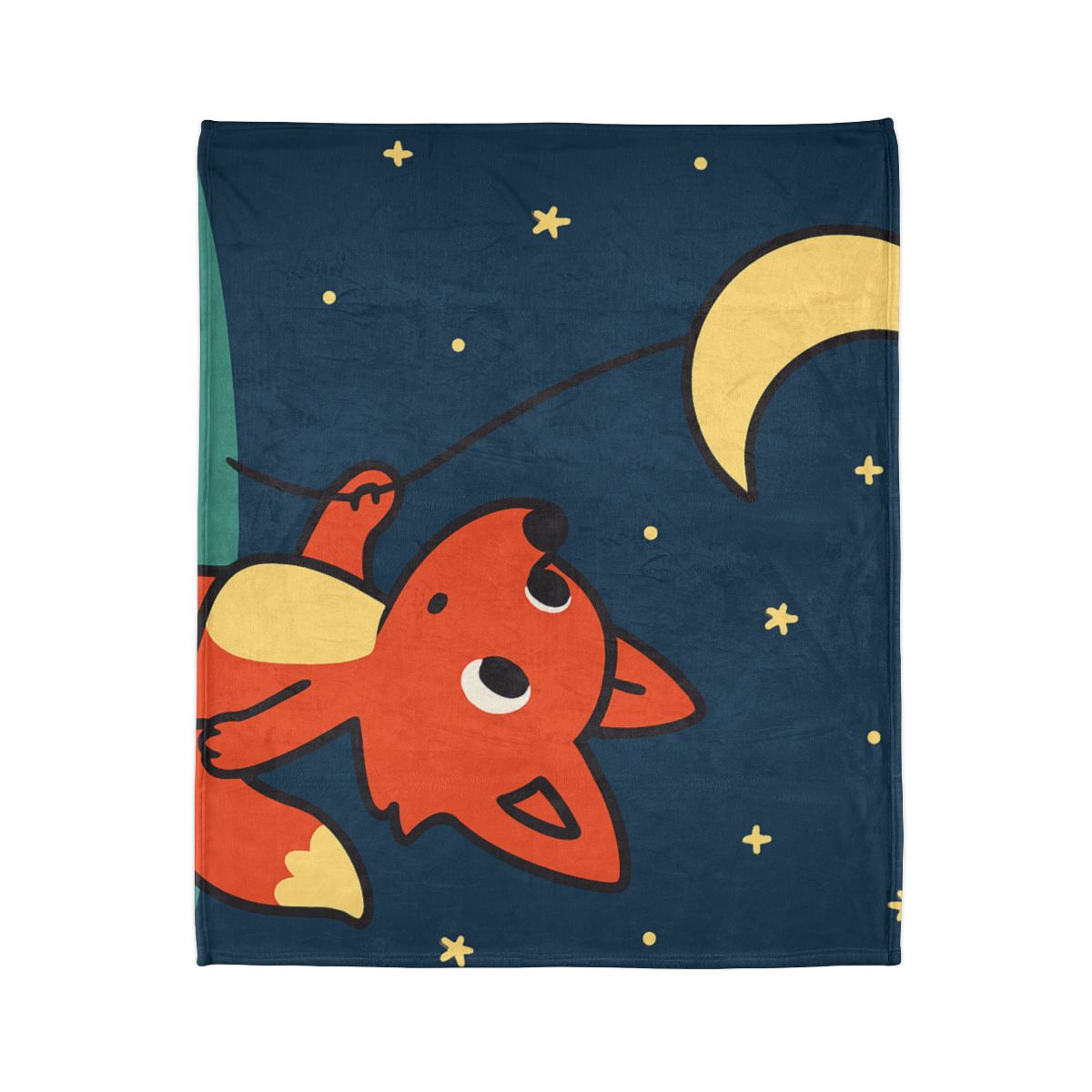 Stargazing Fox And Moon Kite trendy patterned blankets