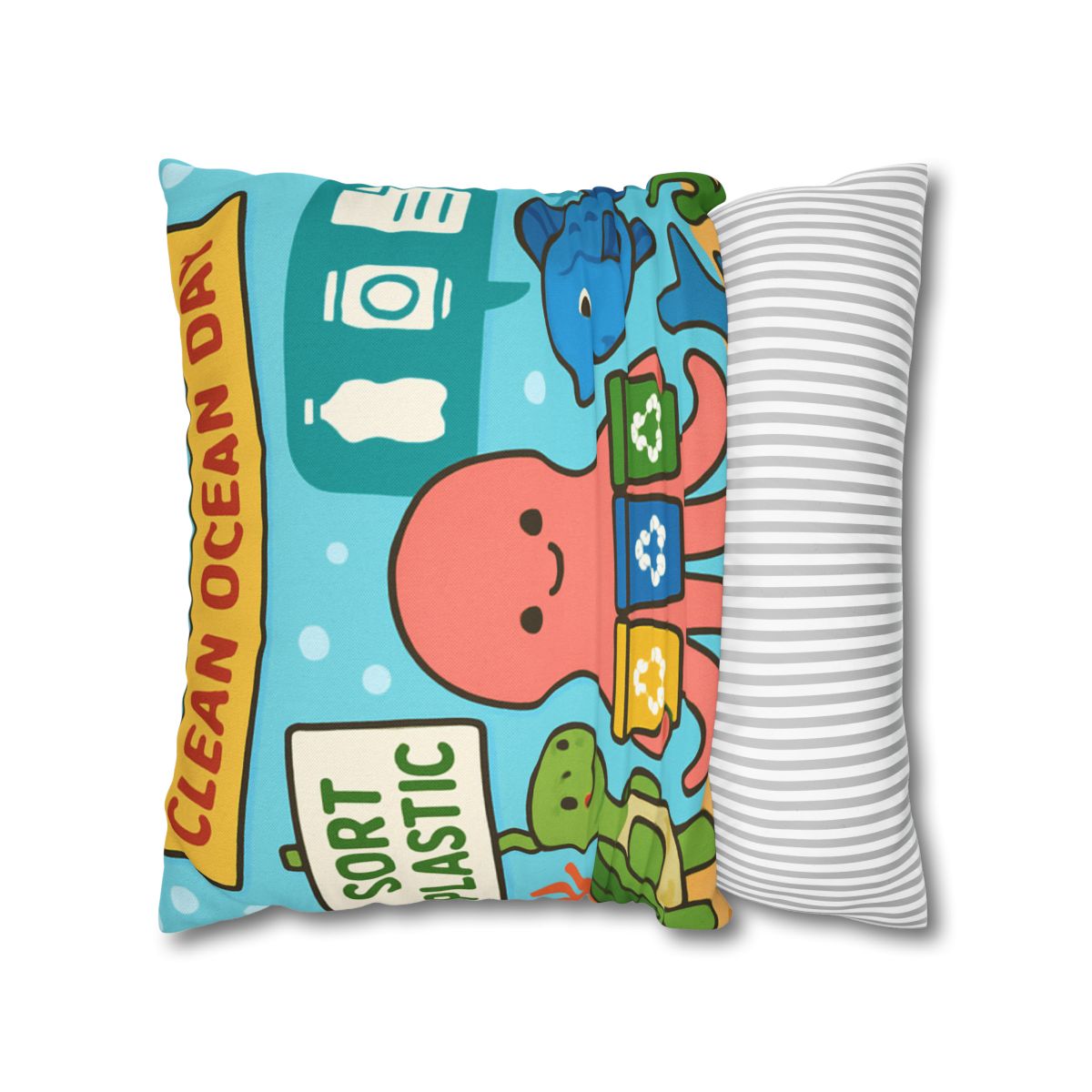 Coral Reef Recycling Parade stylish decorative pillowcases