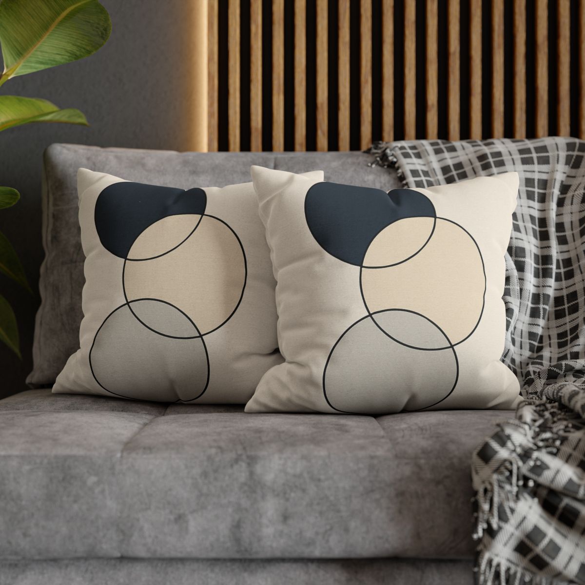 Staggered Trio Of Circles trendy patterned pillow cases