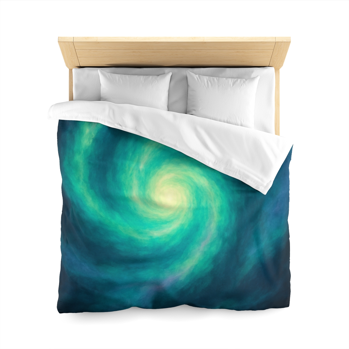 Aurora Halo Spiral designer printed duvets