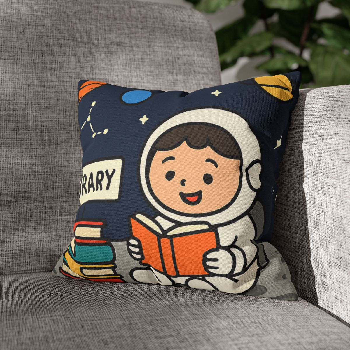 Galaxy Library On The Moon custom pillow cases