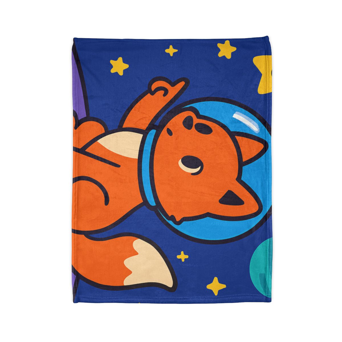 Stargazing Space Fox custom blankets