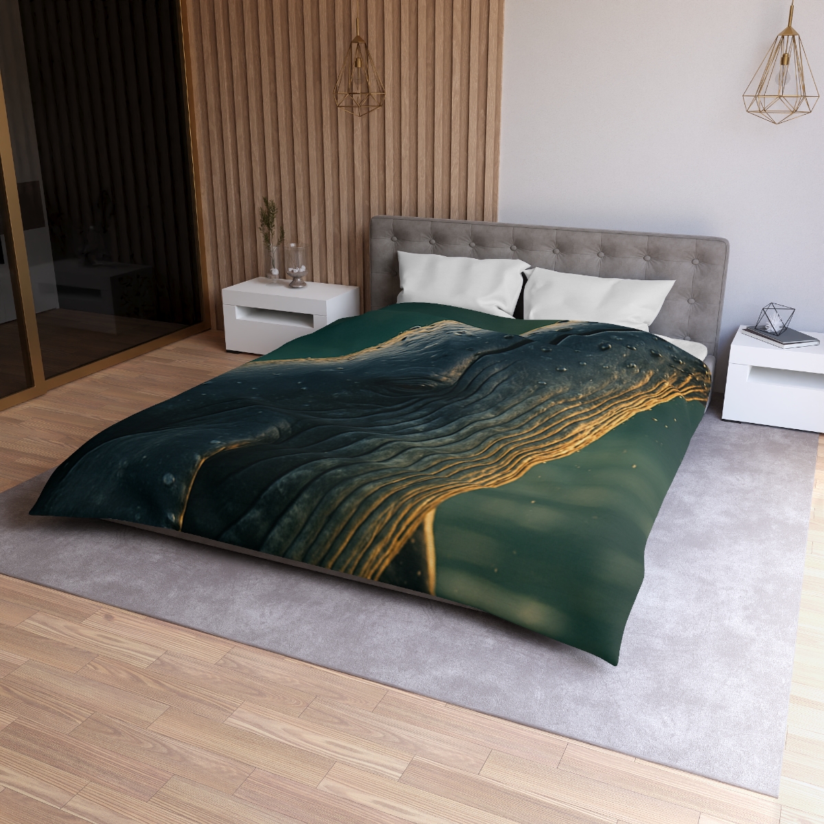 Silver Surge Humpback Whale soft comforter duvets