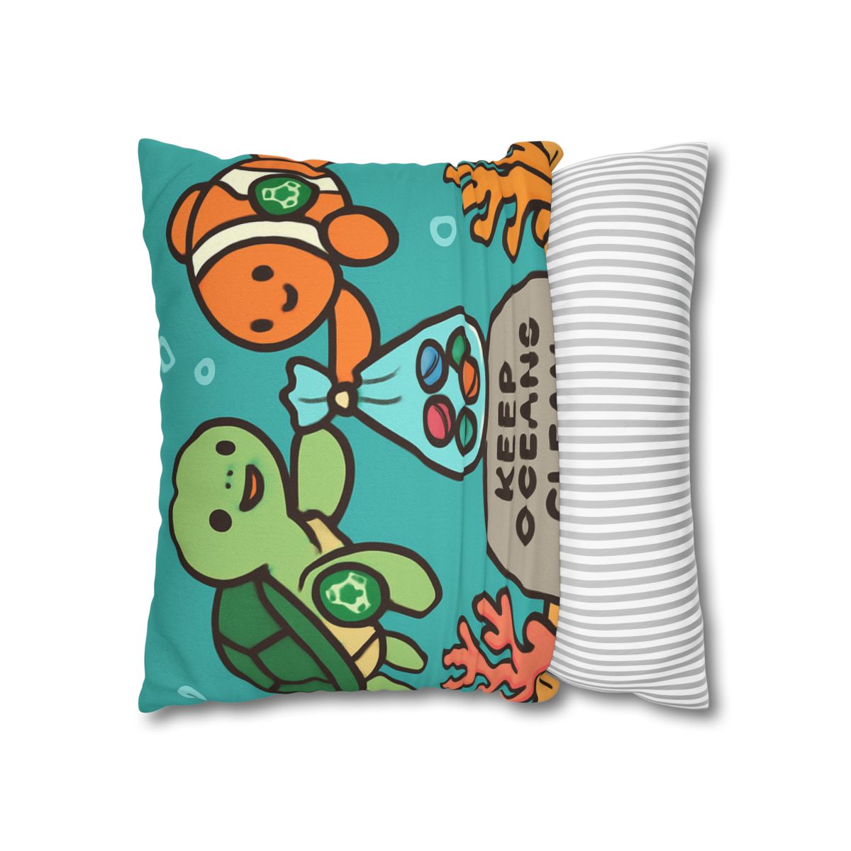 Coral Reef Cleanup Crew soft cotton pillow cases