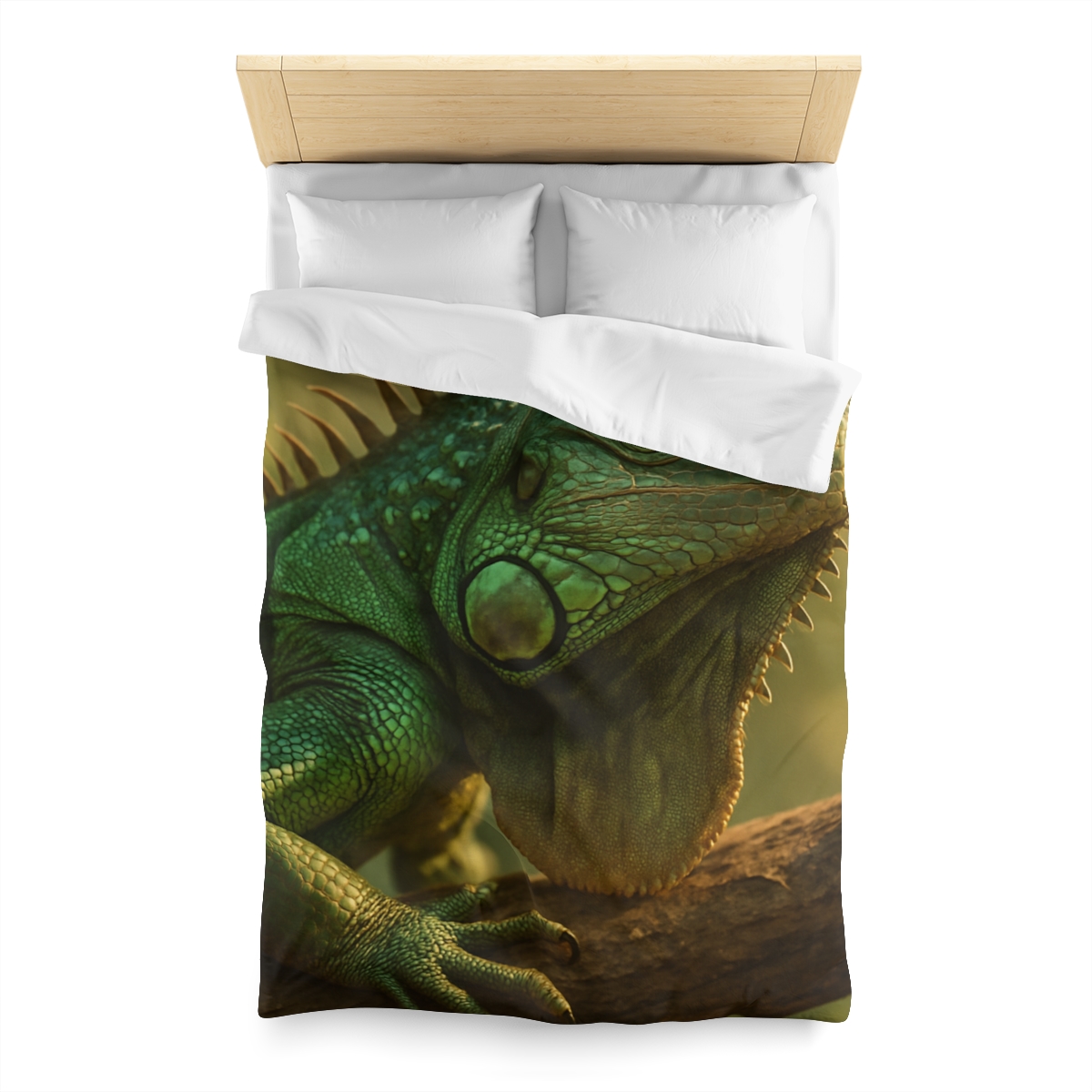 Sunlit Armor Green Iguana soft comforter duvets