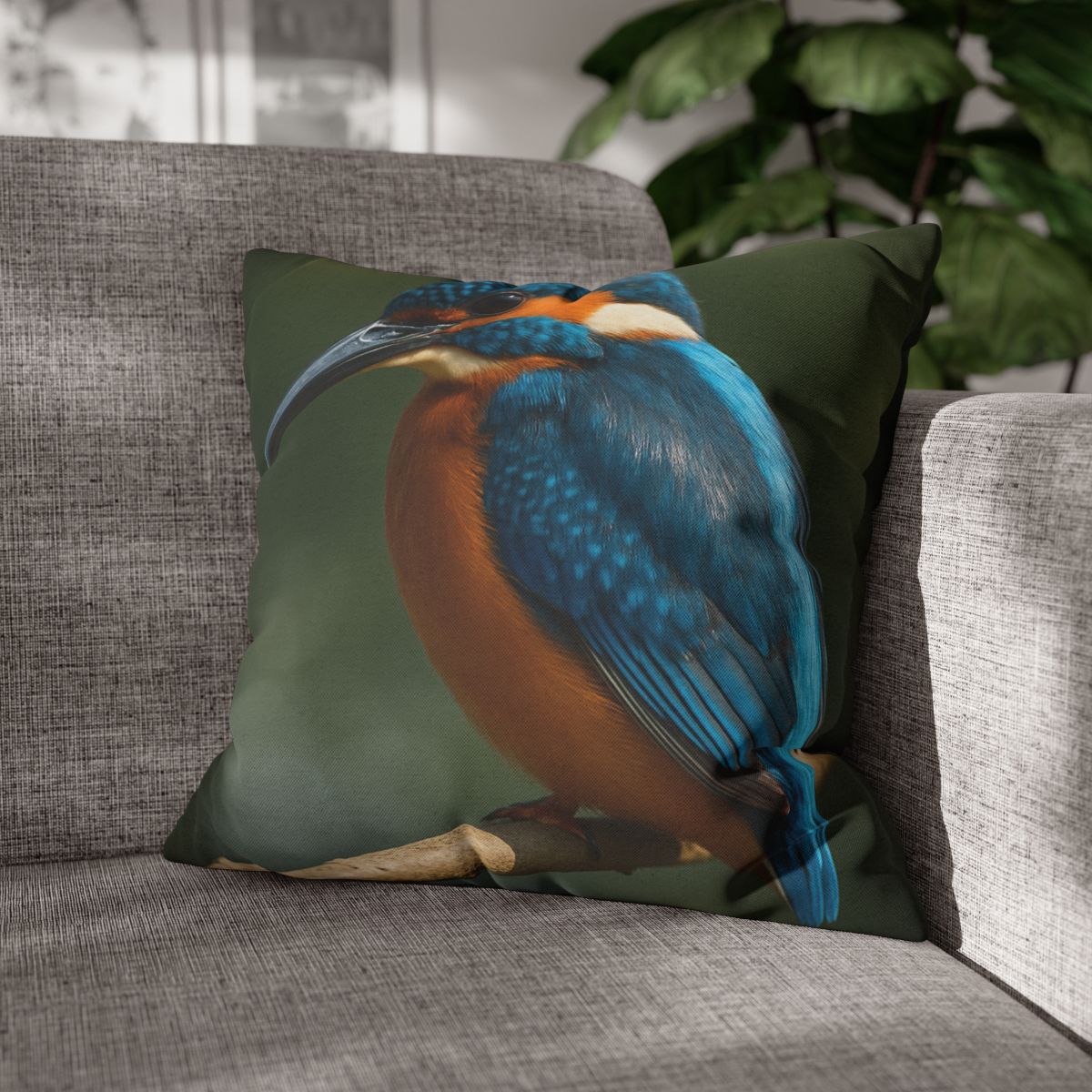 Azure Bolt Common Kingfisher designer print pillow cases