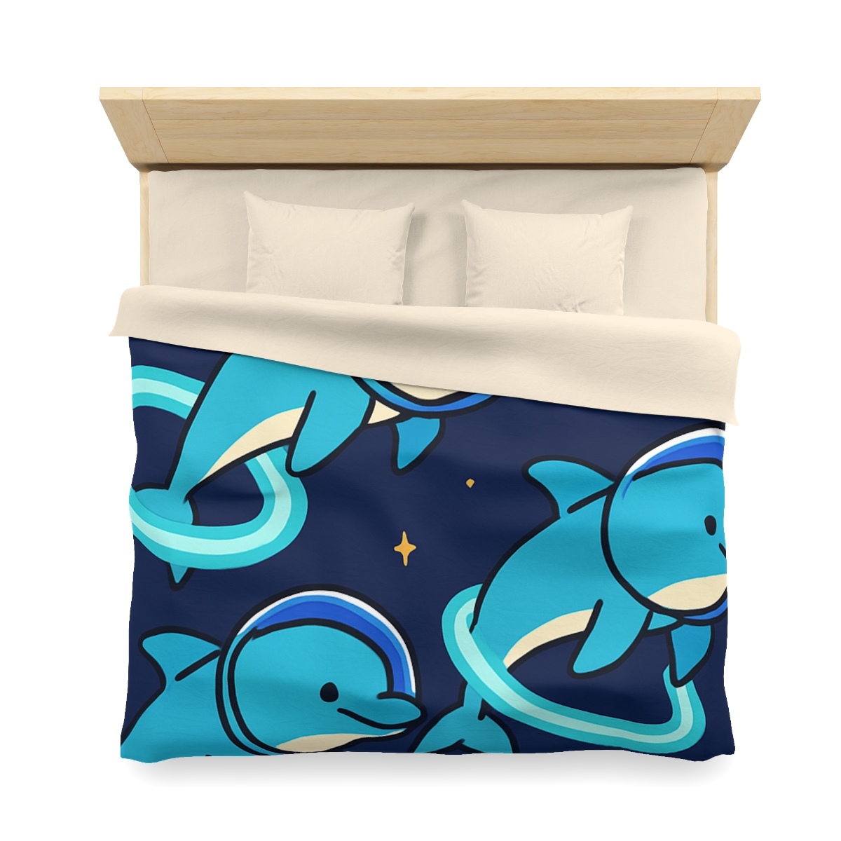 Cosmic Dolphin Playground personalized bedding duvets