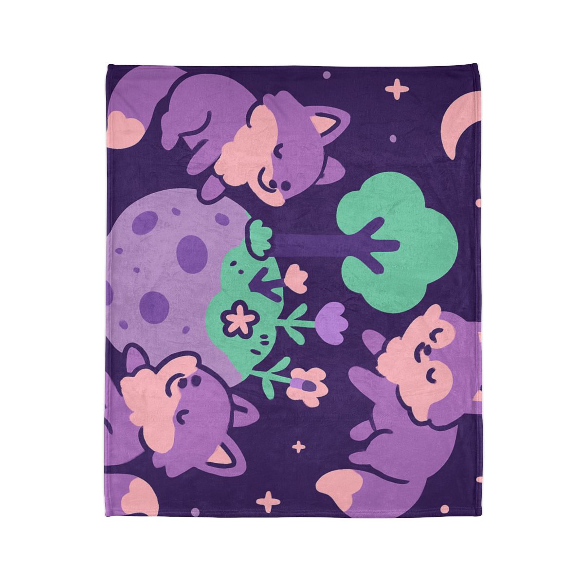 Galaxy Garden Of Floating Foxes decorative home blankets