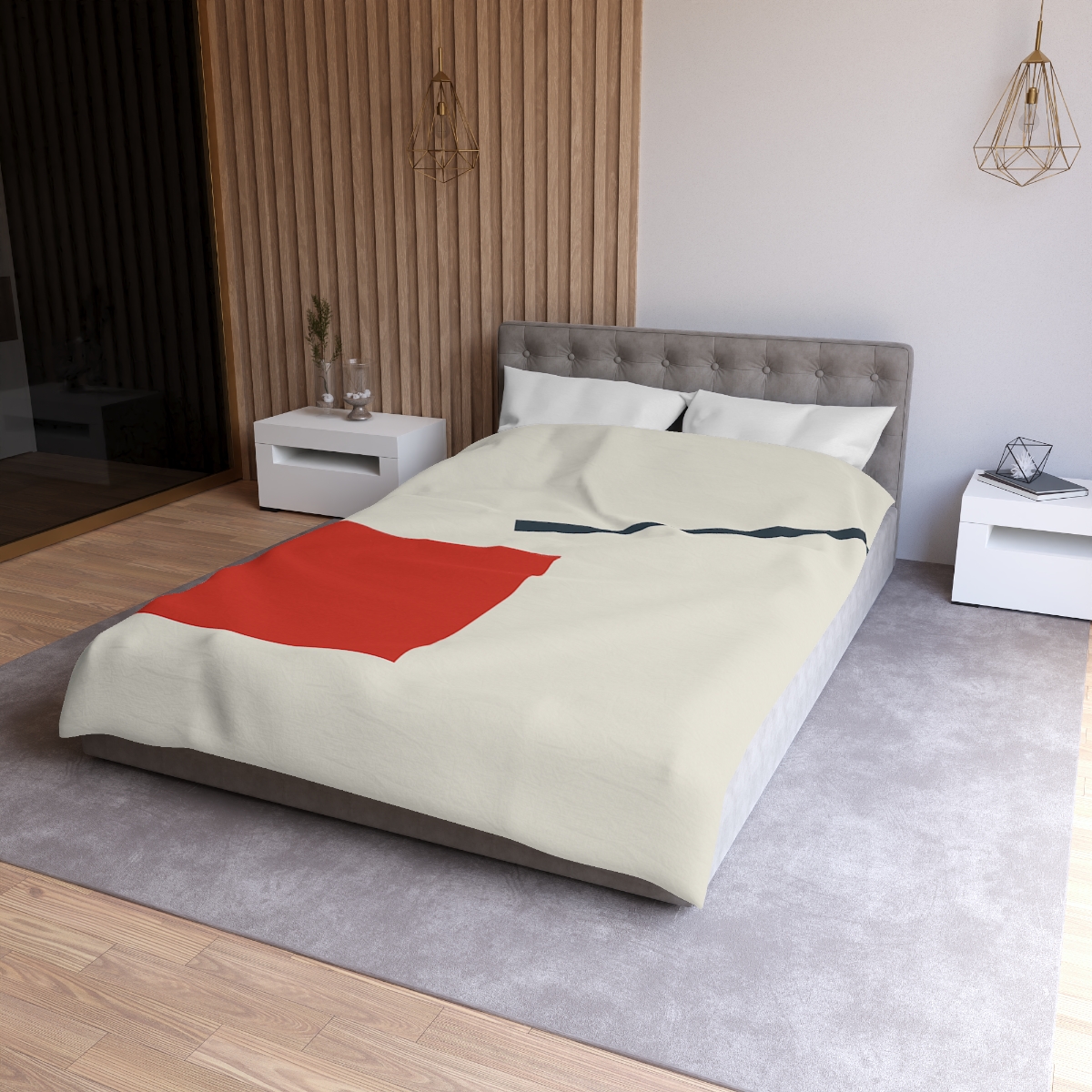 Diagonal Square And Bar Balance personalized bedding duvets