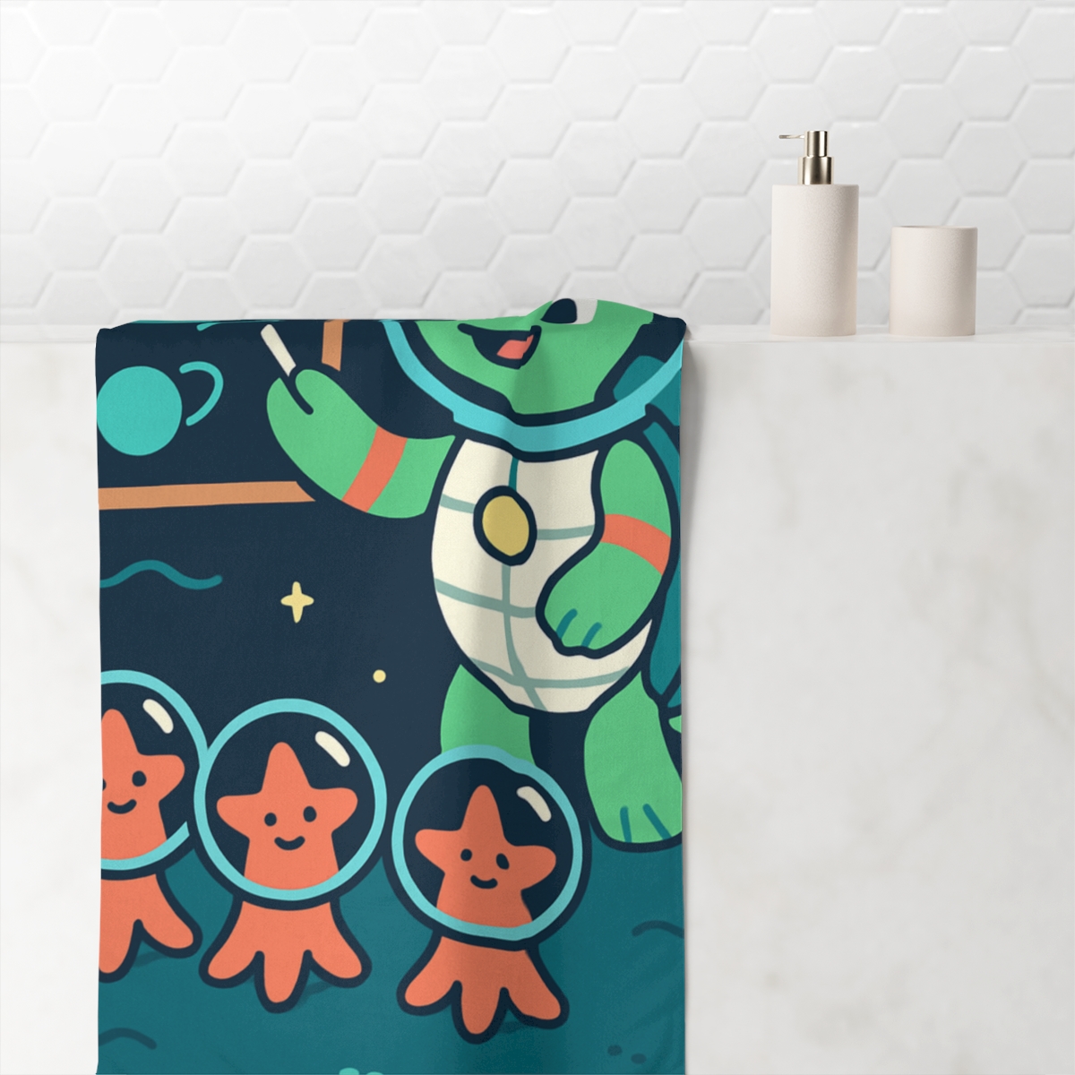 Comet Classroom Turtle designer printed towels
