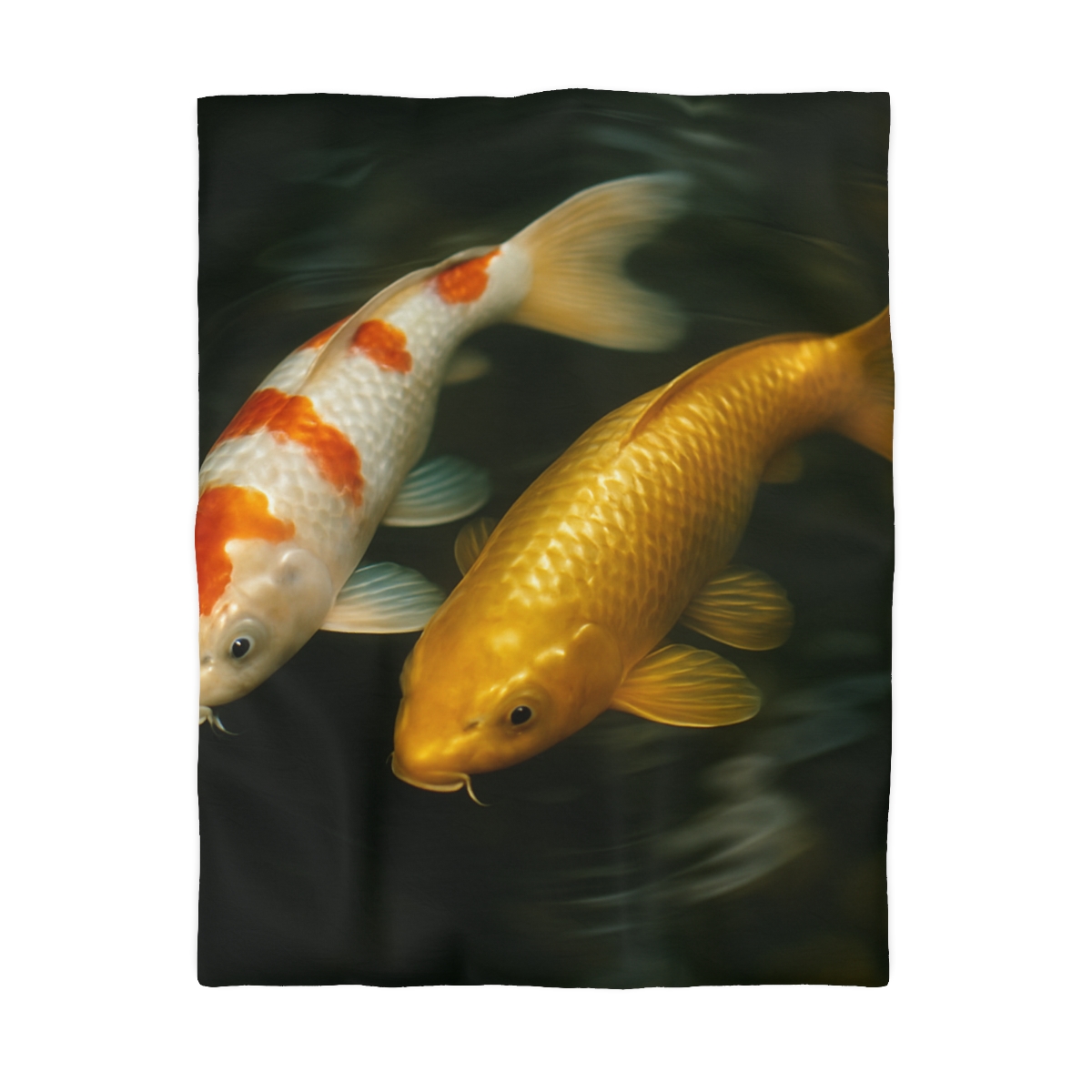 Golden Drift Koi Pair soft comforter duvets